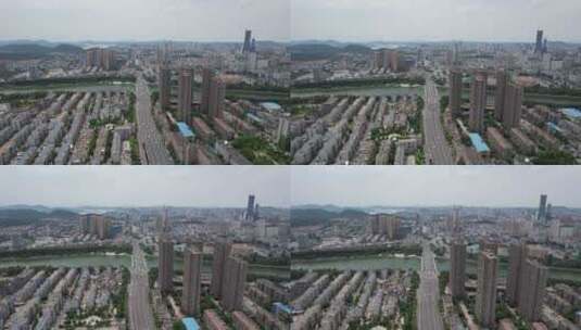 江苏徐州城市风光航拍高楼建筑风景高清在线视频素材下载