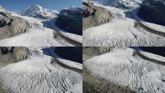 瑞士采尔马特戈尔纳冰川上空的天桥，从杜弗斯皮策和高清在线视频素材下载