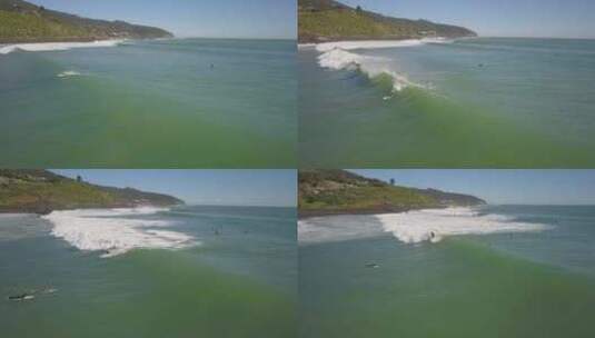 新西兰冲浪的鸟瞰图高清在线视频素材下载