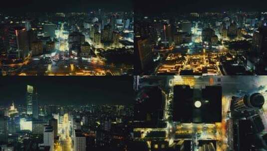 合集云南昆明城市夜景航拍高清在线视频素材下载