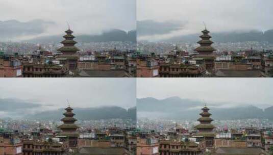 尼泊尔 巴德岗杜巴广场 神殿 寺庙 遗产高清在线视频素材下载