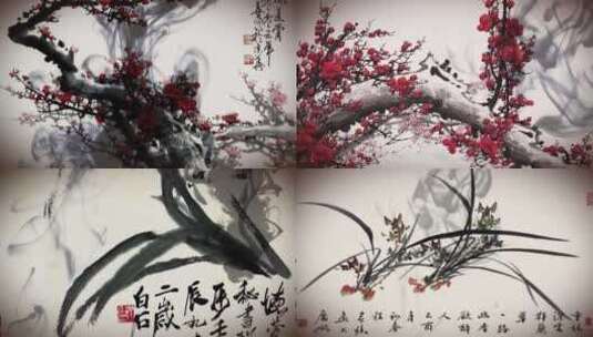 水墨 江南 国画 视频 素材 宣传 合成高清在线视频素材下载
