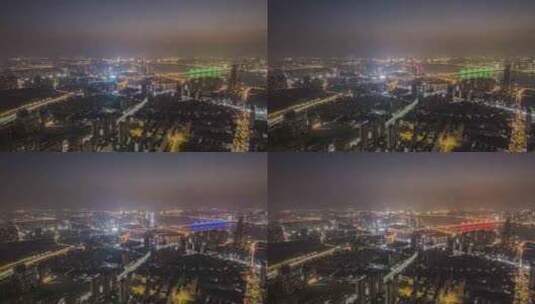 8K江西南昌城市天际线夜景航拍延时高清在线视频素材下载