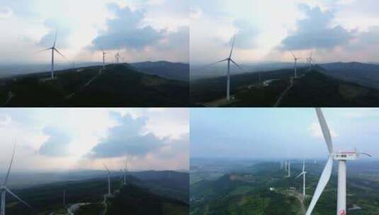 4K宁乡神仙岭风力发电航拍高清在线视频素材下载