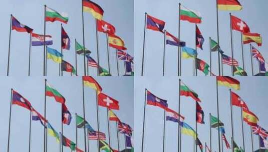 各国旗帜素材2高清在线视频素材下载