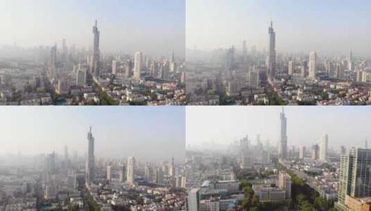 紫峰大厦 南京航拍高清在线视频素材下载