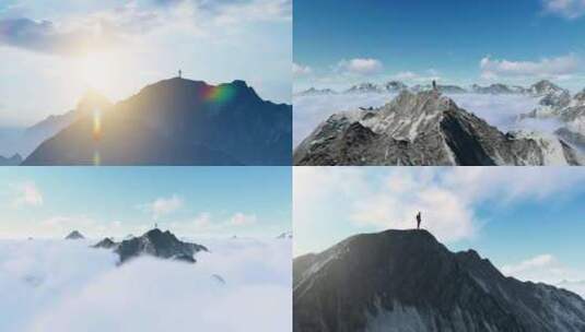 雪山登山 登山家高清在线视频素材下载