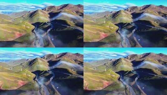 川西唯美壮丽山峰自然风景高清在线视频素材下载