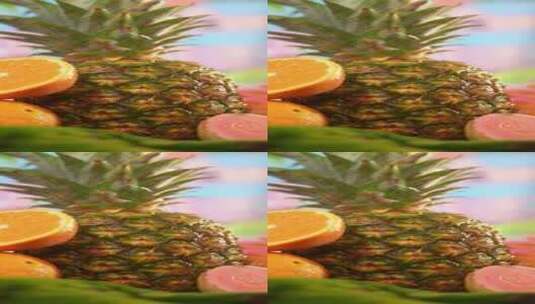 热带水果-菠萝橙子高清在线视频素材下载
