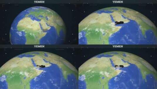 也门地图来自地球高清在线视频素材下载