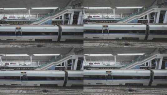 福建福州站火车站的高铁动车组高清在线视频素材下载