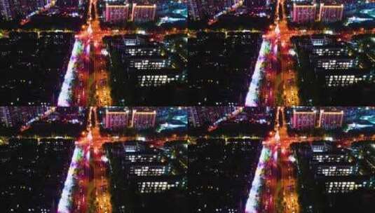 杭州钱塘新区云水城市汽车车流夜景延时高清在线视频素材下载