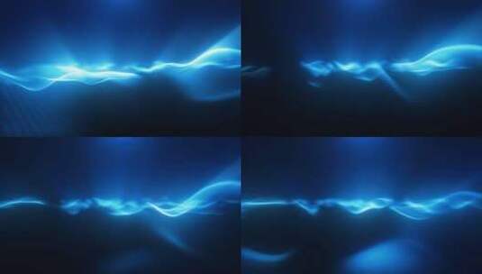 蓝色能量魔波高科技数字虹彩变形与光线线条高清在线视频素材下载
