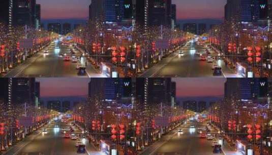 4K成都城市道路交通晚霞车流视频高清在线视频素材下载