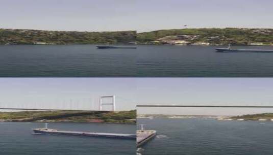 海上运输船舶无人机视图高清在线视频素材下载
