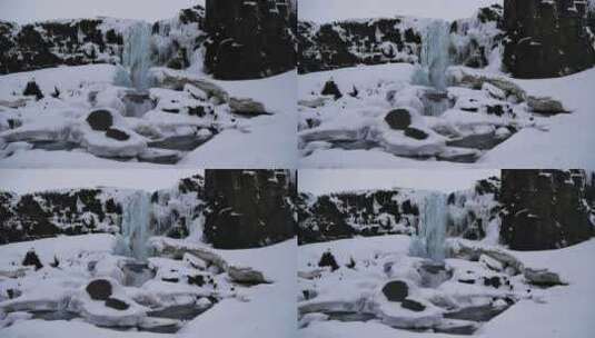 覆盖的森林鹅毛大雪雾凇高清在线视频素材下载