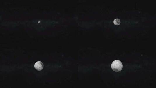 由远及近变大的月球高清在线视频素材下载