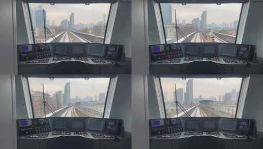 城市公共交通无人驾驶的地铁列车高清在线视频素材下载