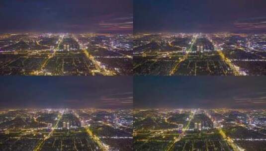 江苏苏州城市夜景大景航拍延时4K高清在线视频素材下载