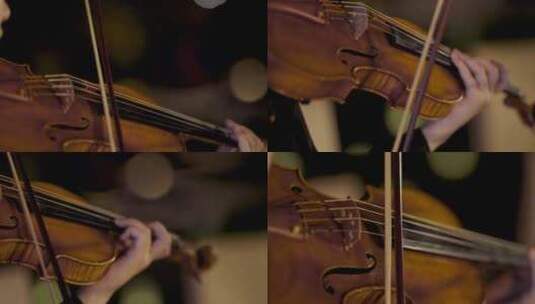 拉小提琴细节高清在线视频素材下载