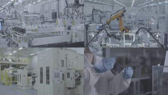 光伏生产工厂电池储能制造科技工厂自动化高清在线视频素材下载