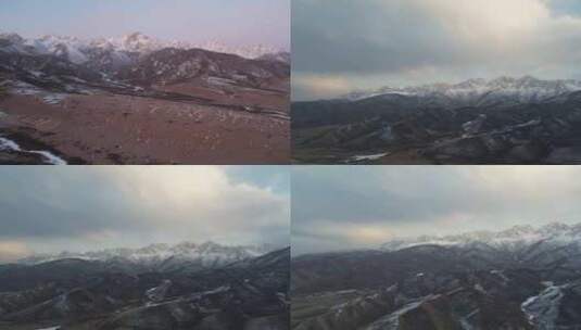 冬季雪山航拍合集02高清在线视频素材下载