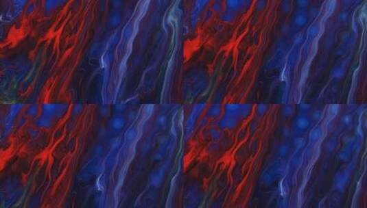 蓝色和红色的大理石漩涡流动墨水的移动背景高清在线视频素材下载