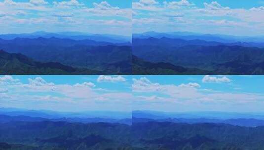 夏季山顶蓝天白云绿色群山高清在线视频素材下载