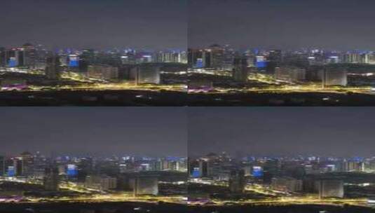 竖版视频武汉夜景武汉西北湖CBD夜景高清在线视频素材下载