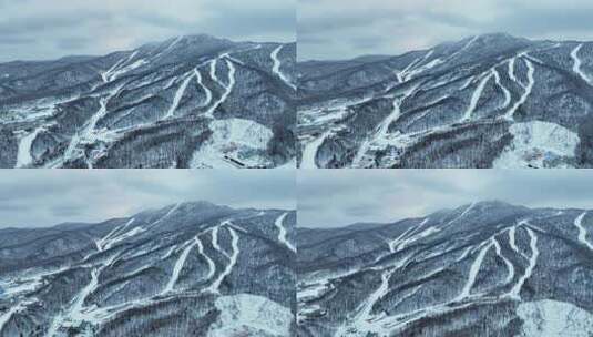 亚布力滑雪场航拍高清在线视频素材下载