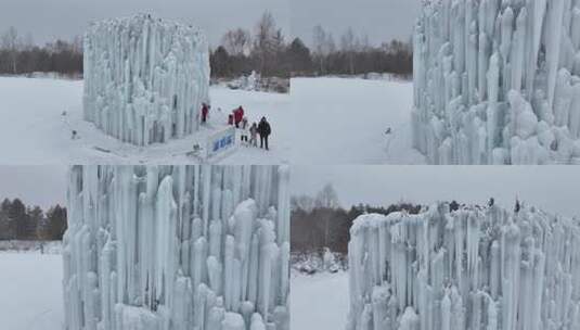 长白山冬季冰雪旅游高清在线视频素材下载