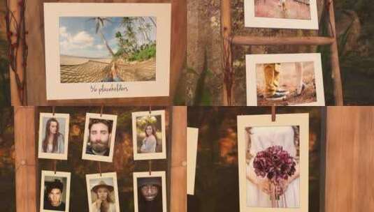 梦幻魔法森林中的照片库家庭回忆AE模板高清AE视频素材下载