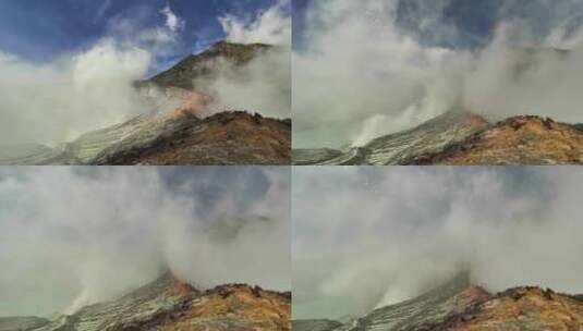 火山区的硫磺云延时消失高清在线视频素材下载