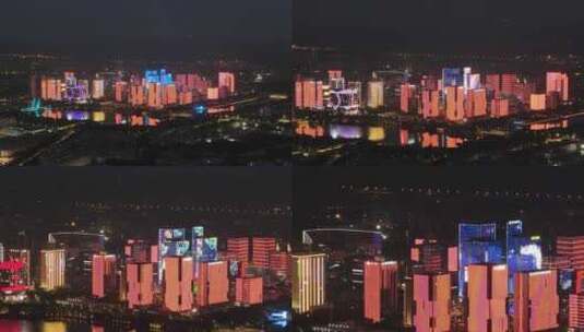 城市高楼建筑夜景亮化变焦2高清在线视频素材下载