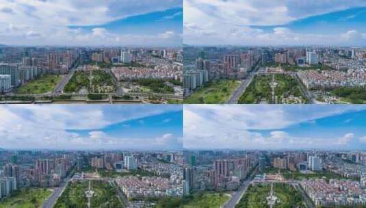 广东汕头城市风光开放广场航拍延时8K高清在线视频素材下载