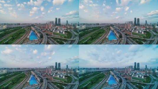 沈阳西塔桥延时摄影高清在线视频素材下载