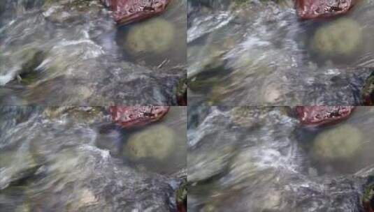 雨中的溪水清澈高清在线视频素材下载