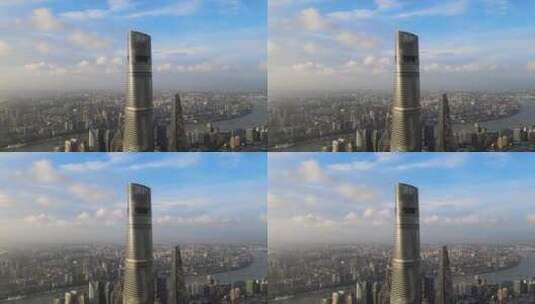 上海中心大厦渐远镜头高清在线视频素材下载