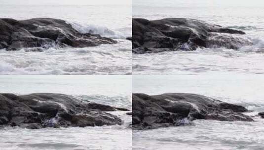 海浪撞击岩石高清在线视频素材下载