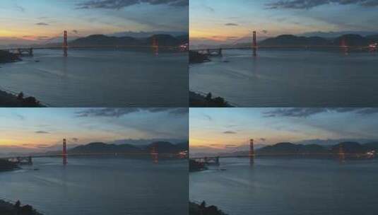 大桥和海洋的航拍镜头高清在线视频素材下载