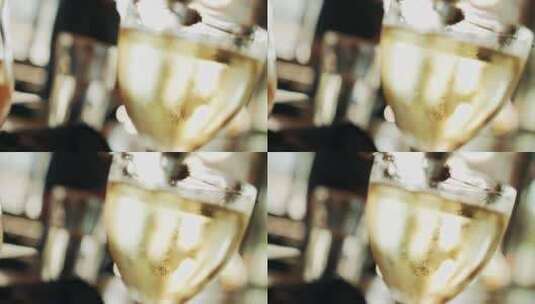 酒杯里的香槟酒高清在线视频素材下载