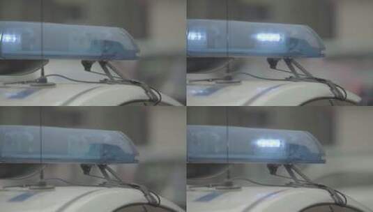 警车上的闪光灯眼罩特写高清在线视频素材下载