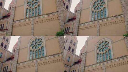 中国山东青岛圣弥厄尔大教堂高清在线视频素材下载