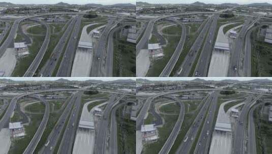 航拍城市高速公路高清在线视频素材下载