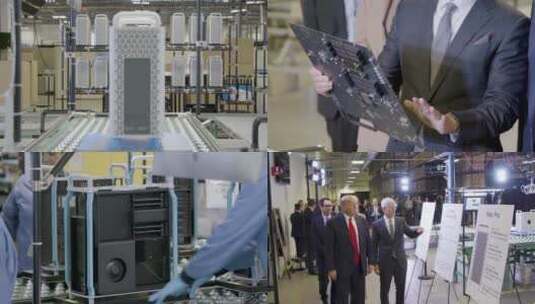 美国总统特朗普参观苹果制造工厂高清在线视频素材下载