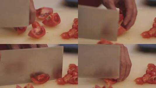 切西红柿做番茄酱高清在线视频素材下载