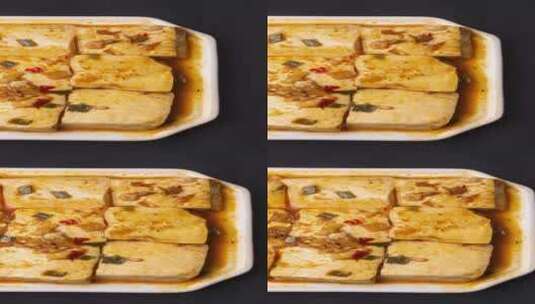 红烧豆腐美食小吃川菜4k滑轨平移高清在线视频素材下载