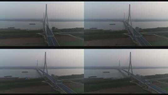 航拍长江大桥高清在线视频素材下载