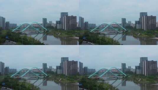 广州南沙蕉门河车行桥高清在线视频素材下载