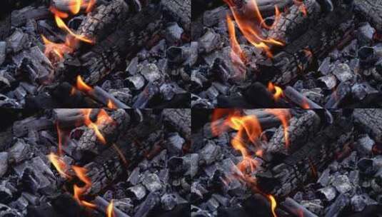 燃烧的木炭高清在线视频素材下载